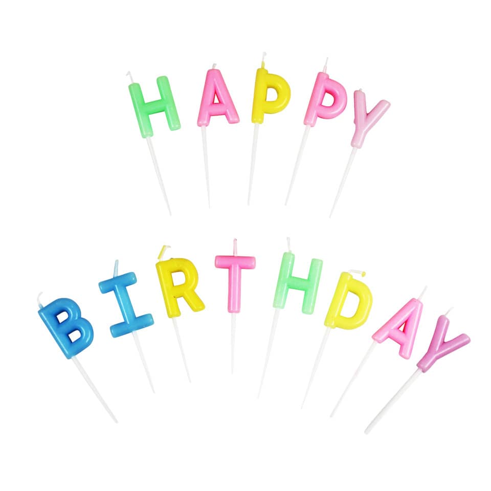 kerzen, geburtstag, buchstaben, karneval, bunt