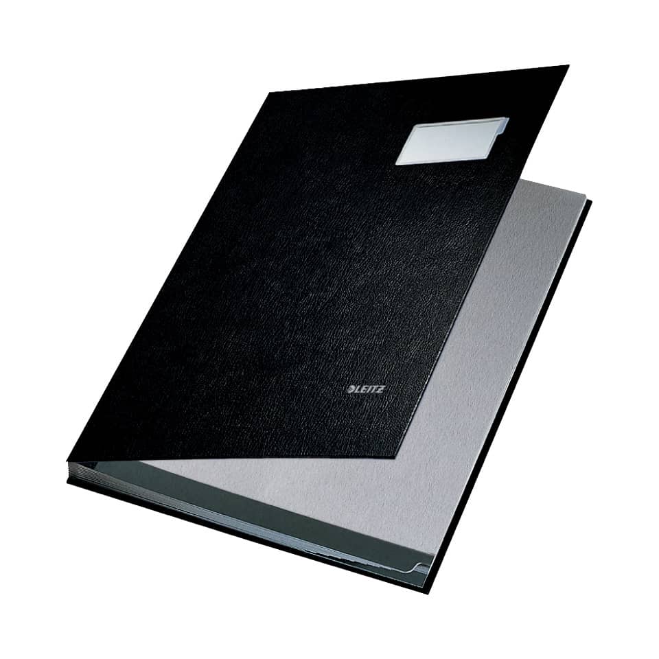 Unterschriftsmappe, 10 Fächer, Überzug PP, schwarz LEITZ 5701-00-95