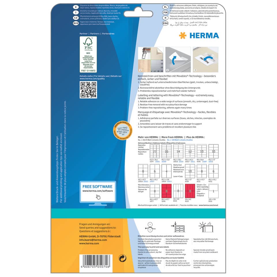 Verpackung, Bedienungsanleitung, blauer Farbverlauf, FSC, Kartonverpackung