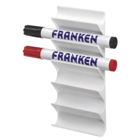Stiftehalter Kunststoff magnetisch, Whiteboard, leer, für 6 Marker, weiß FRANKEN Z1986