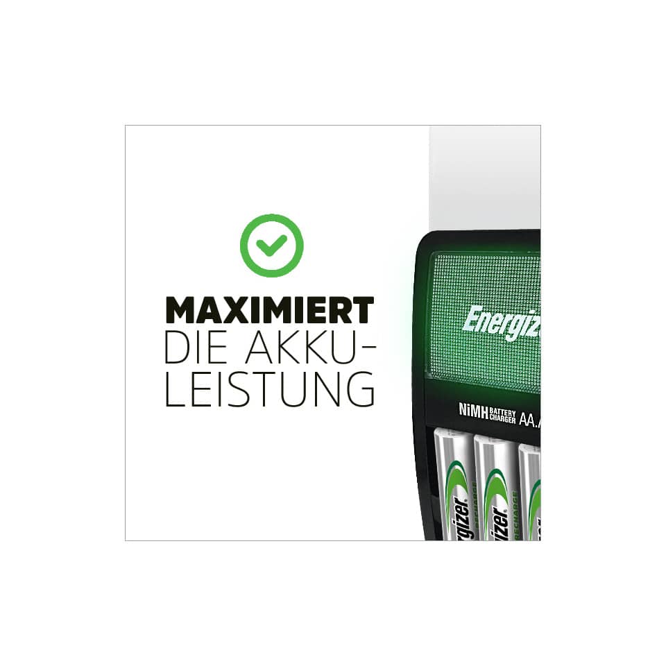 Akku-Batterien, NiMH, AA, Ladegerät, Energizer
