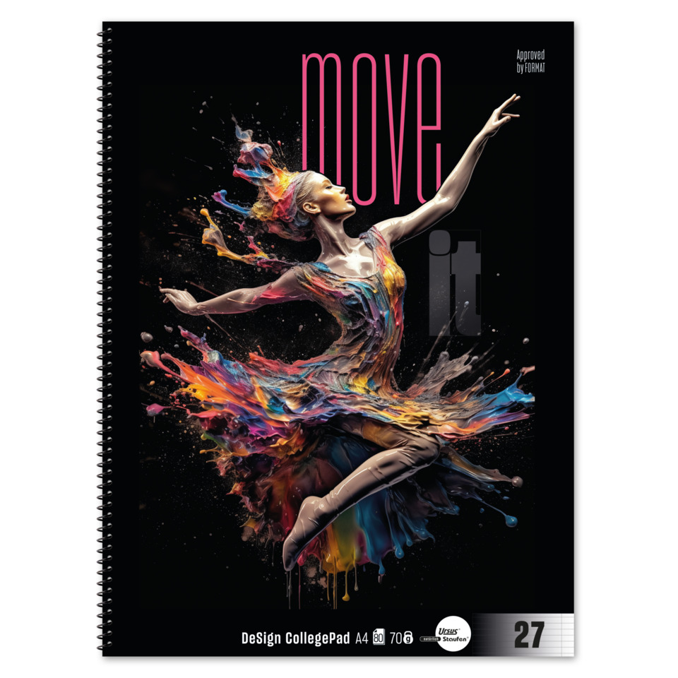 Notizbuch, Spirale, Kunsttanz, A4, Multicolor