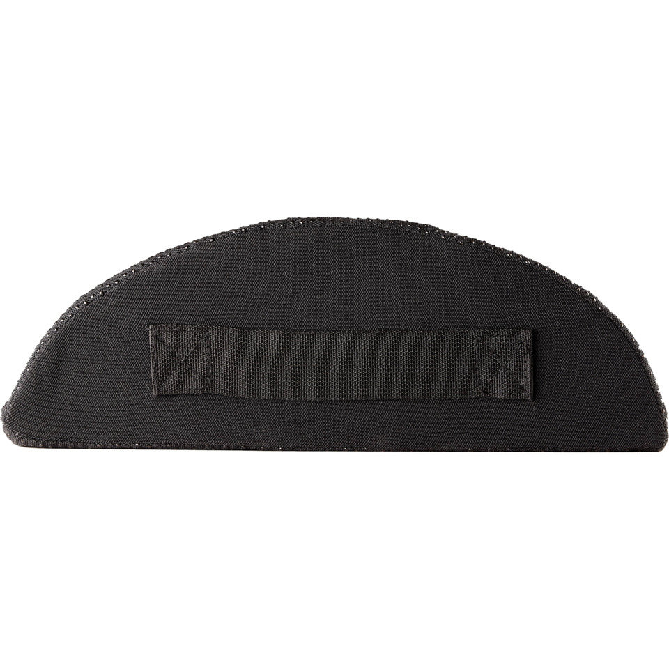 Padded pouch, Semi-circle case, Zippered pouch, Black fabric, Hook-and-loop strap