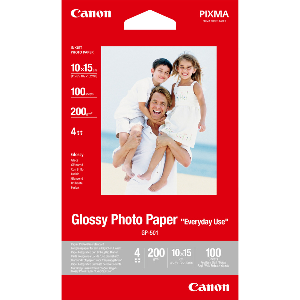 Fotopapier, Glossy, 10x15 cm, 100 sheets, Canon, Fotopapier, Glänzend, 10x15 cm, 100 Blatt, Canon