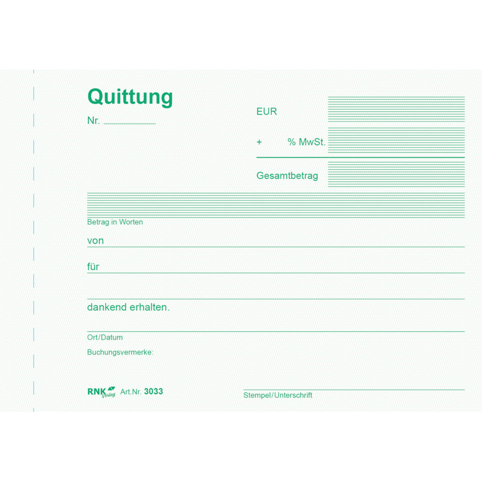 Quittung, Rechnung, Kassenbeleg, EURO, MwSt