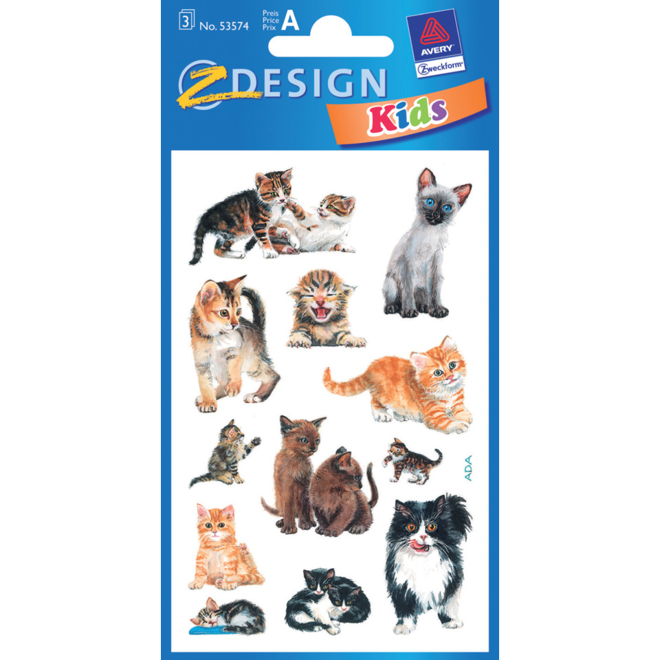 kittens, cats, stickers, mixed breeds, illustration