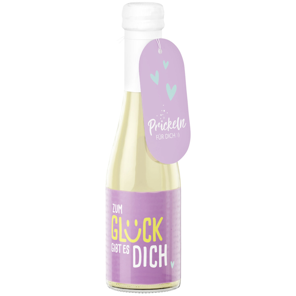 Sektflasche, Flasche, Trinkflasche, Lila Etikett, Geschenkidee