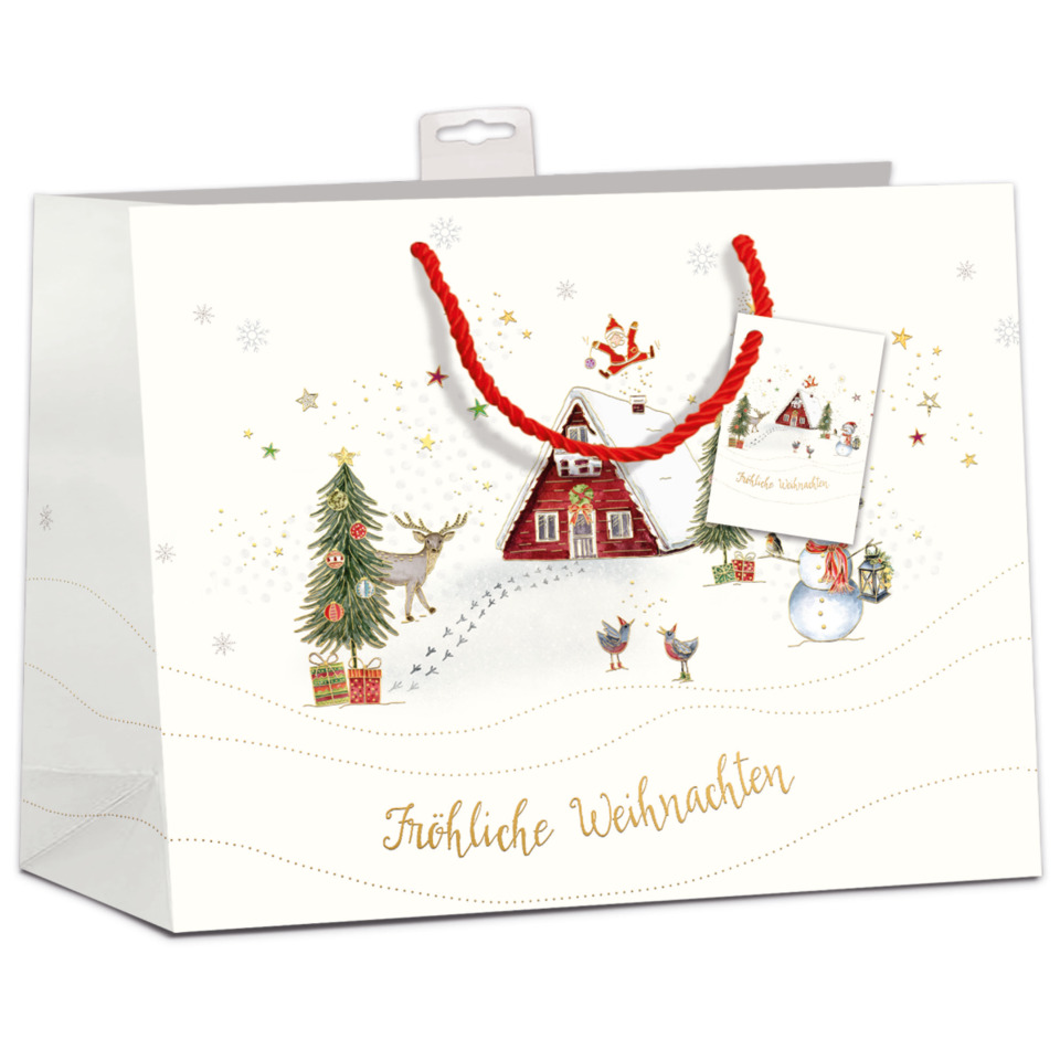 Weihnachtsgeschenk, Geschenktüte, Winter, Haus, Schlitze?