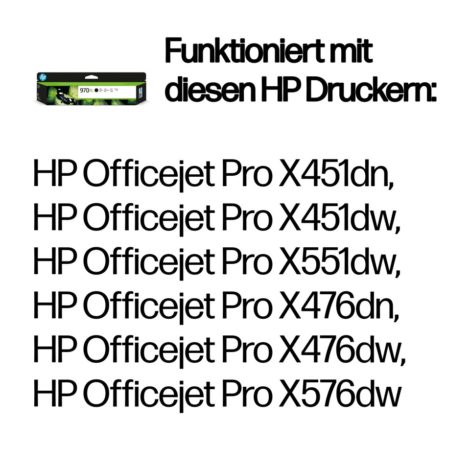 Tintenpatrone, HP Tintenpatrone, 970XL, Druckerpatrone, CMYK-Tintenpatrone