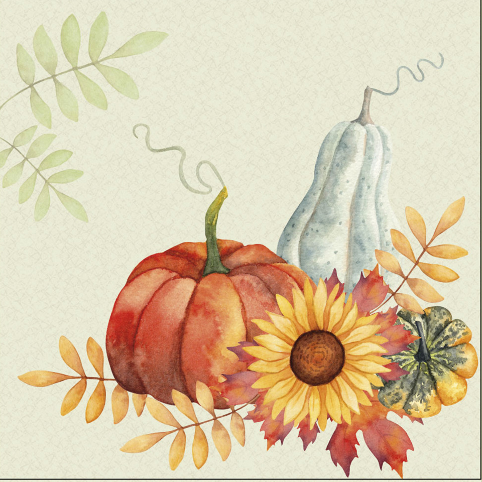 Herbstdeko, Kürbis, Sonnenblume, Kürbissortiment, Herbstarrangement