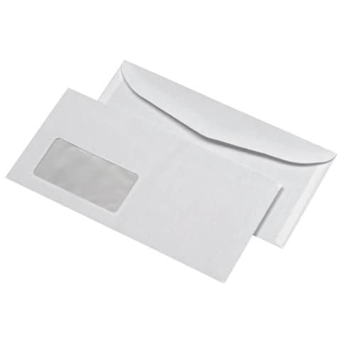 Briefumschlag mit Fenster, 229 x 125 mm, 75g/m², nassklebend, 1000 Stück, weiß MAILMEDIA 30005433