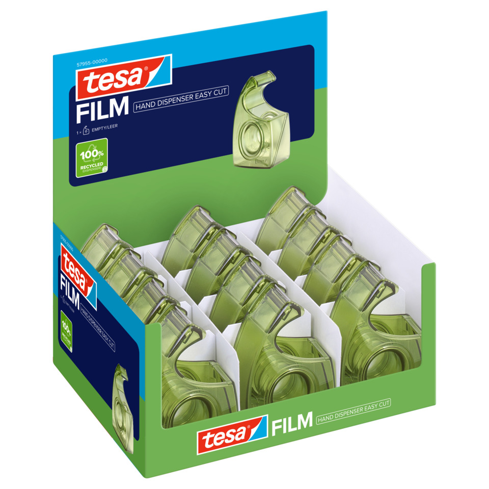 Tesa FILM, Klebebandspender, Haushaltswaren, Transparenter Spender, Recycling-Material