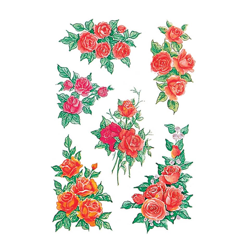 rose pattern, rose decals, floral bouquet, rose cluster, floral sticker