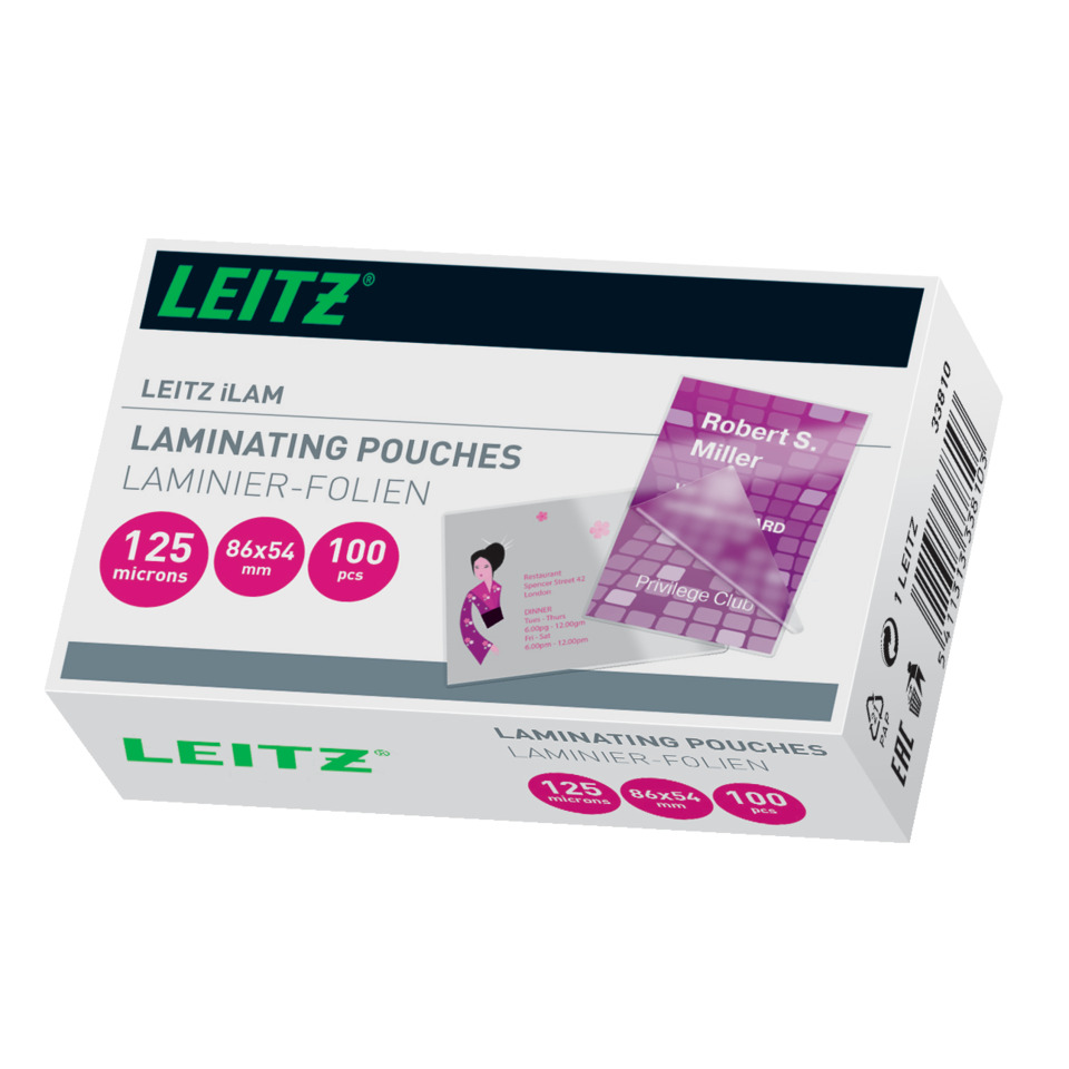 Laminate-Beutel, 125 Mikron, 86x54 mm, 100 Stück, Leitz
