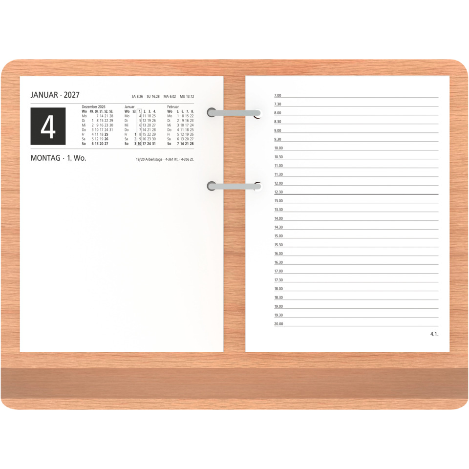 kalender, tagesplaner, notizblock, holzunterlage, monatsübersicht