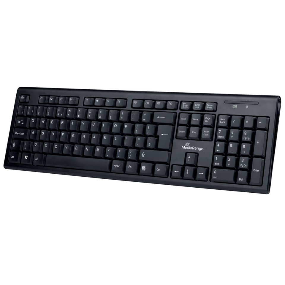 Tastatur, Full-Size, QWERTZ, USB-Tastatur, Schwarz