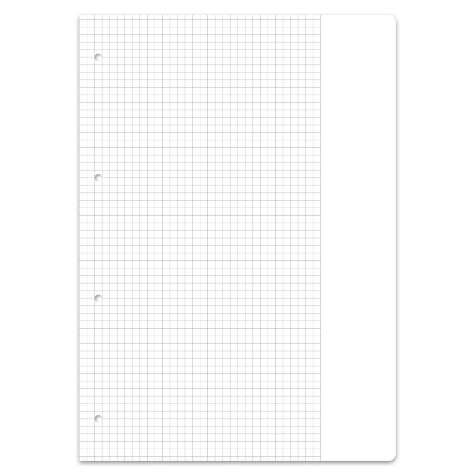 Notizblock, Rasterpapier, Gitterpapier, Lochung, ordnerseite