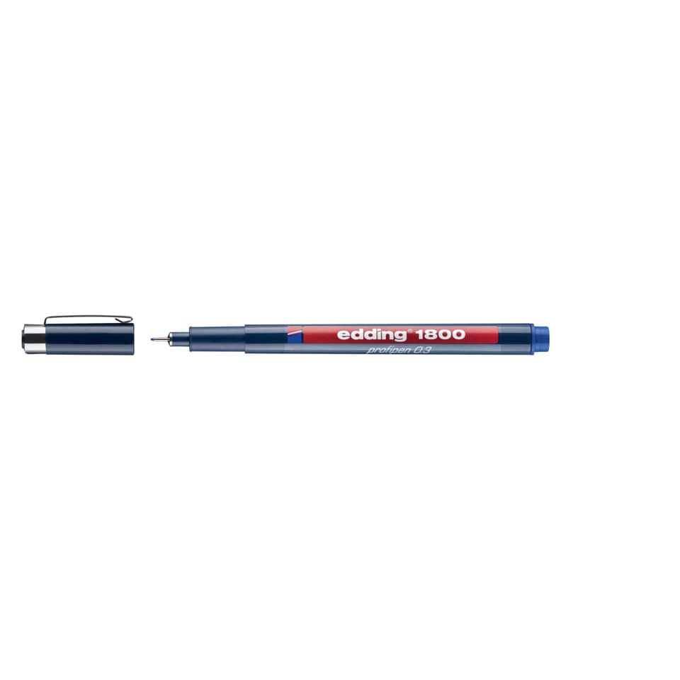 Marker, Edding 1800, Tintenroller, blau, Fineliner
