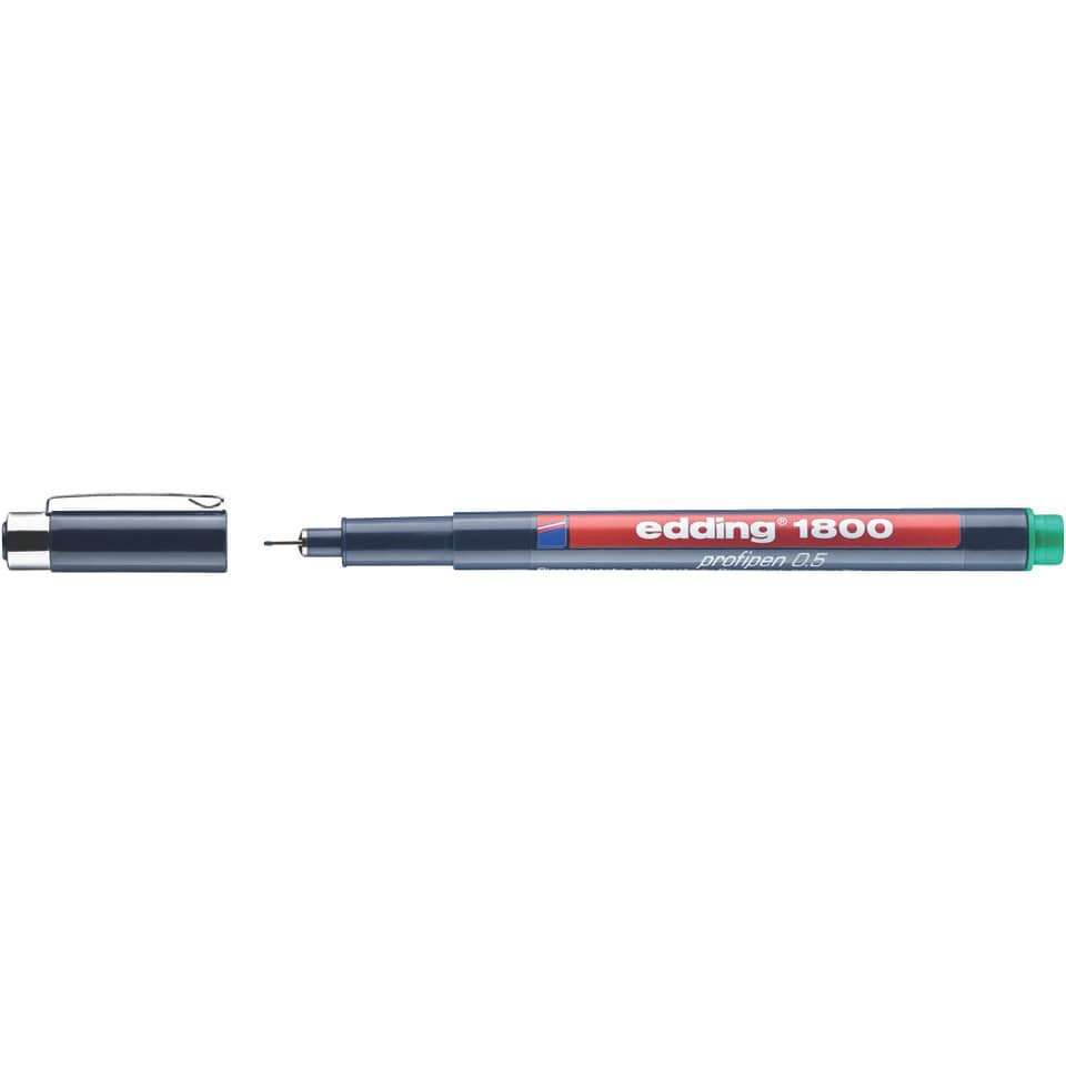 Marker, Stift, Feiner Punkt, Blau, Grüner Deckel