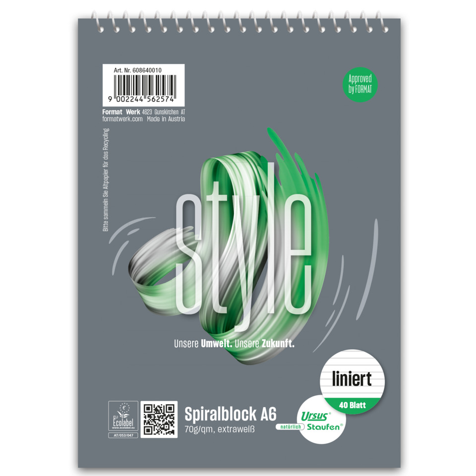 Schreibpapier, Spiralbuch, A4, Spiralblock, Umweltfreundlich