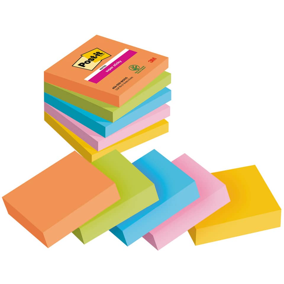 Post-it Notizen, Haftnotizen, bunter Stapel, Notizzettel, Klebe-Blätter