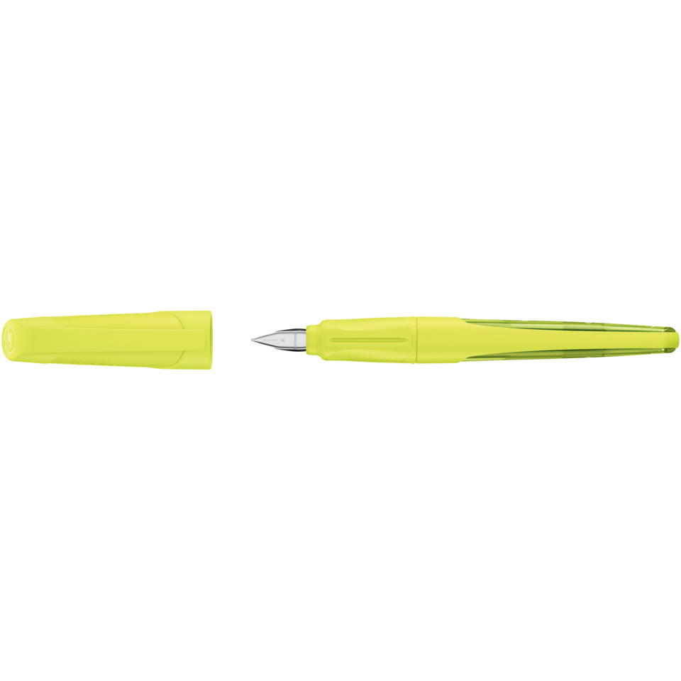 Fountain pen, Cap, Nib, Neon gelb, Körper aus Kunststoff