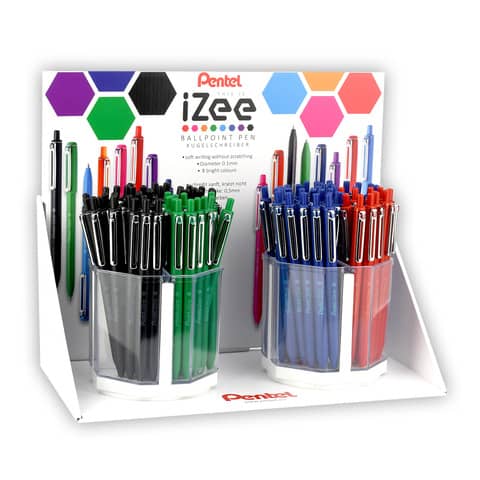 Display Kugelschreiber iZee, Druckmechanik, sortiert PENTEL BX470DPOCT1-8E