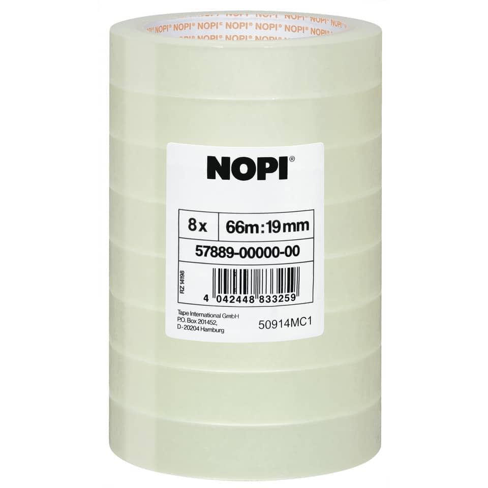 Klebeband, Transparent, 66m:19mm, Masking tape, NOPI