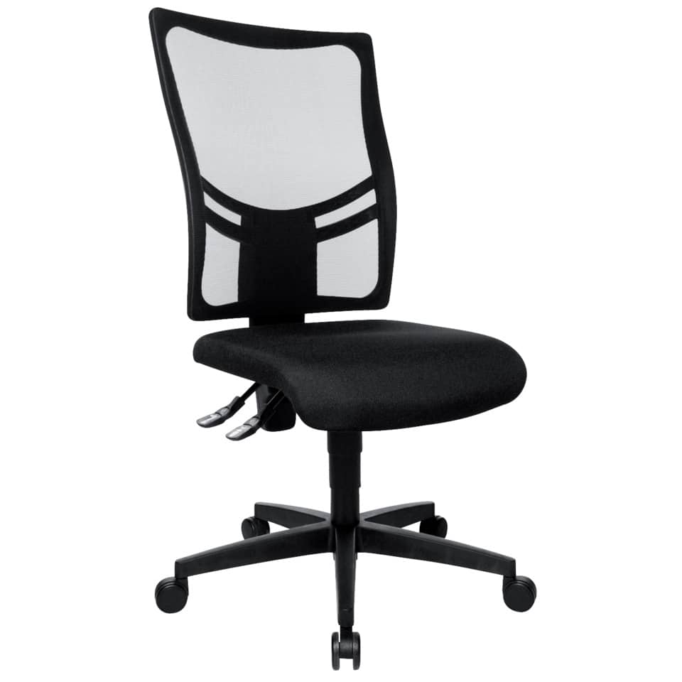 Bürostuhl, Mesh-R Rückenteil, Schreibtischstuhl, Stuhl mit Rollen, Schwarz