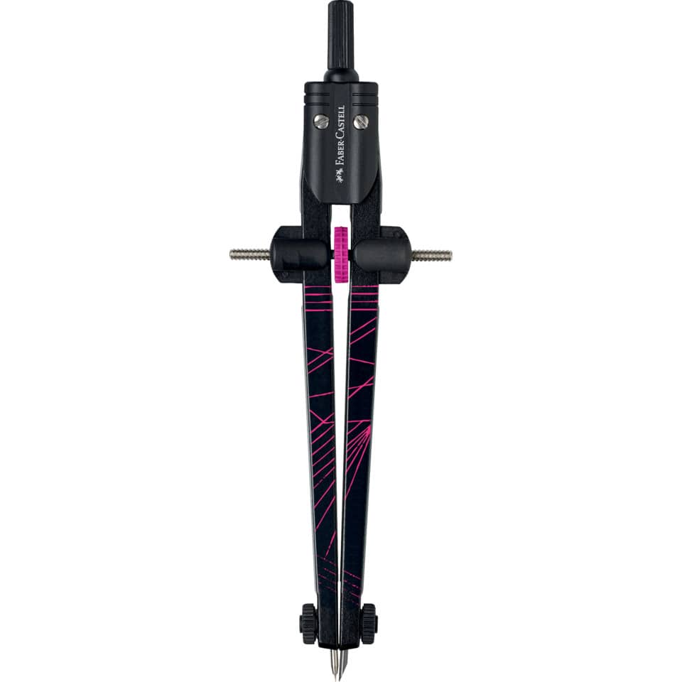 Linealzirkel, Bleistiftzirkel, Technischer Zirkel, Schwarz, Pink