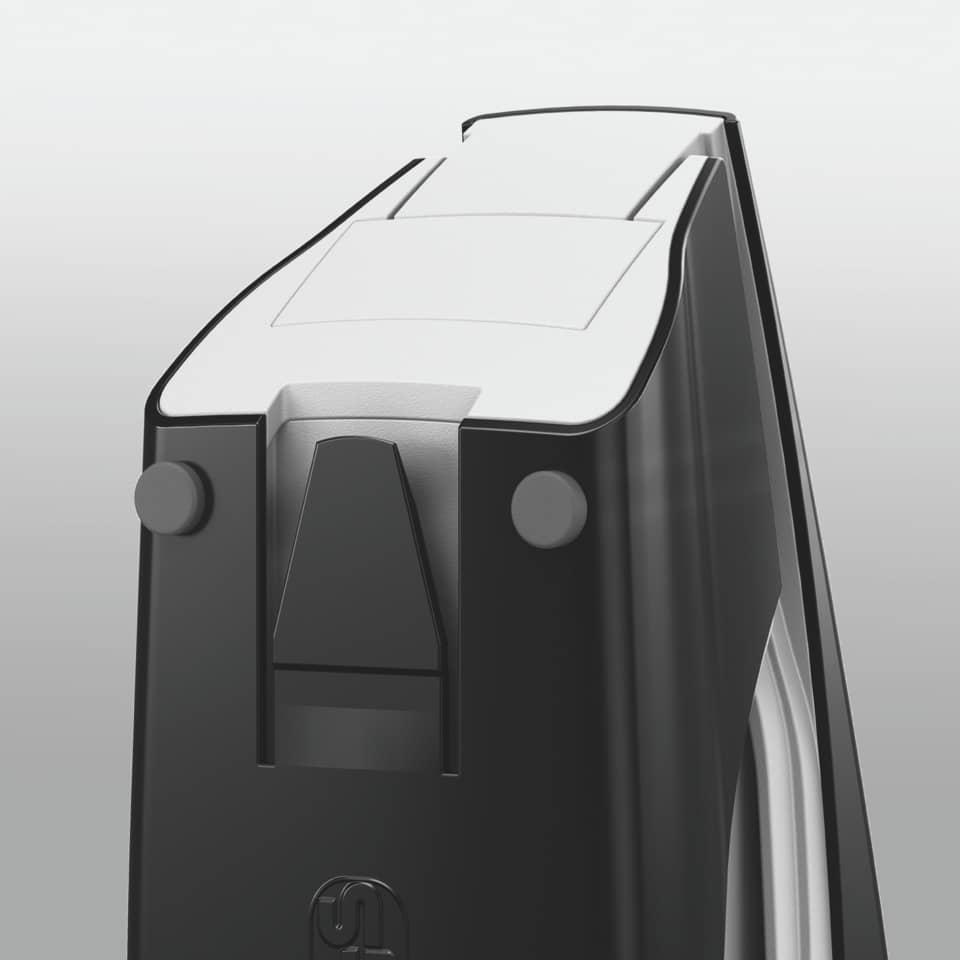 Kaffeemaschine, Kaffeemühle, Elektrischer Kaffeebereiter, Frontalansicht, Kapselspender oder Leergehäuse