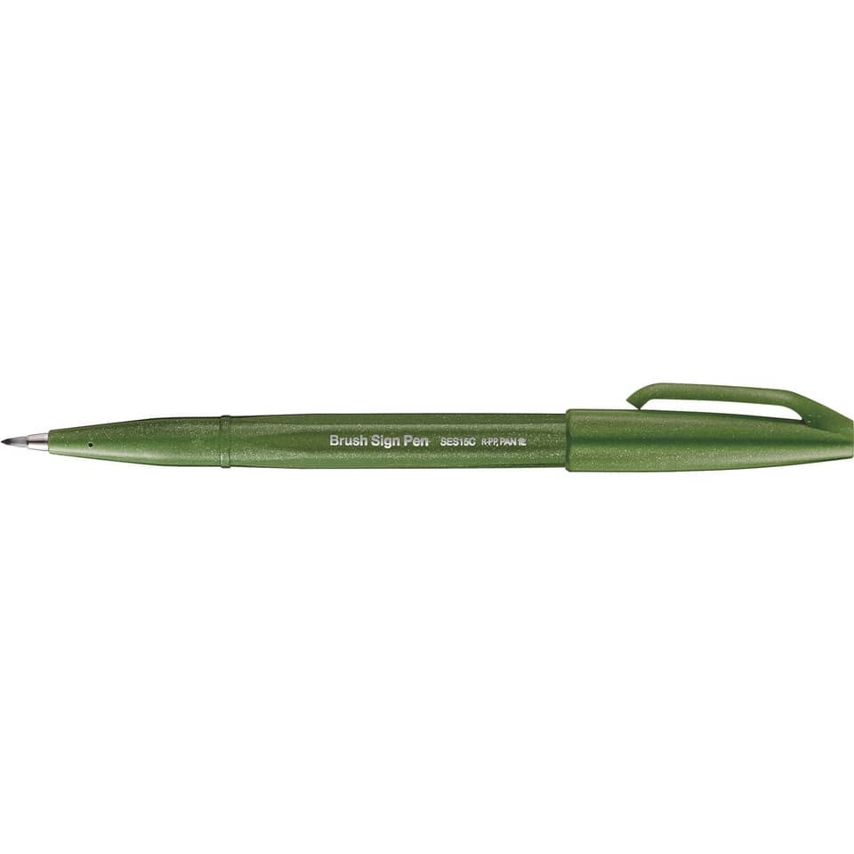 pen, ballpoint, grün, Stift mit Clip, Brush-Sign-Pen