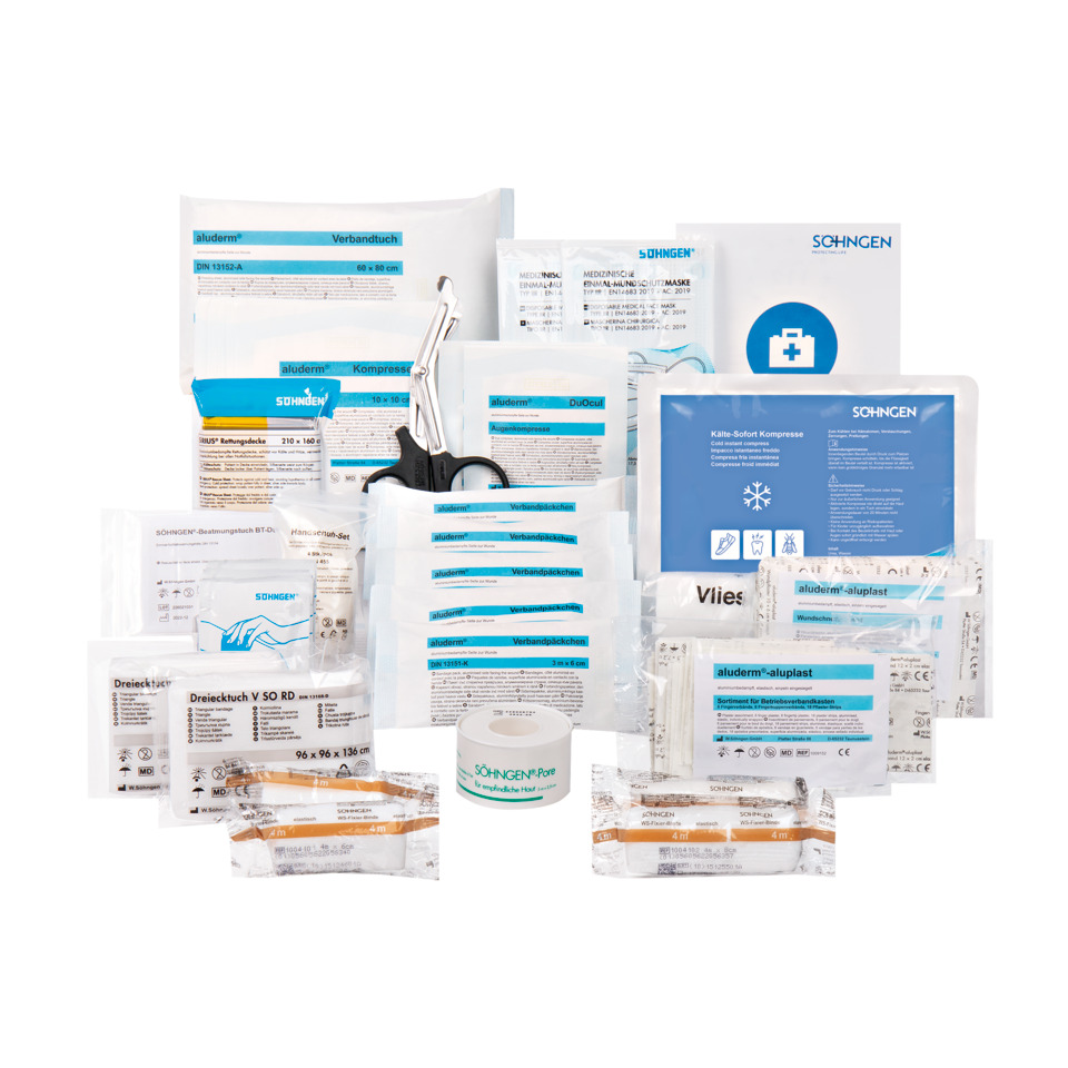 Verbandtuch, Medizinisches Set, Wundverband, Kompresse, Scheren