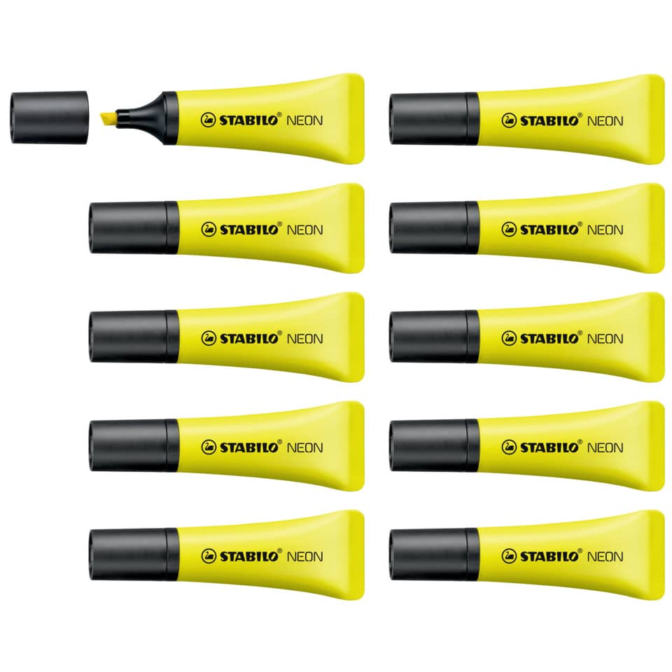 highlighter, neon gelb, marker, neonstift, vierundzwanzig stück set