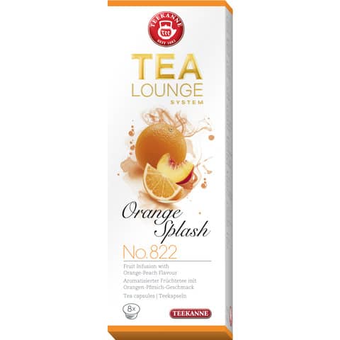 Teekapseln Früchtetee TeaLounge No. 822-Orange Splash, 8 Stück TEEKANNE 7176