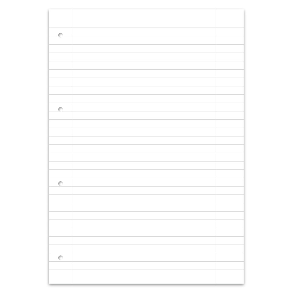 notizblock, liniert, papier, lochen, block