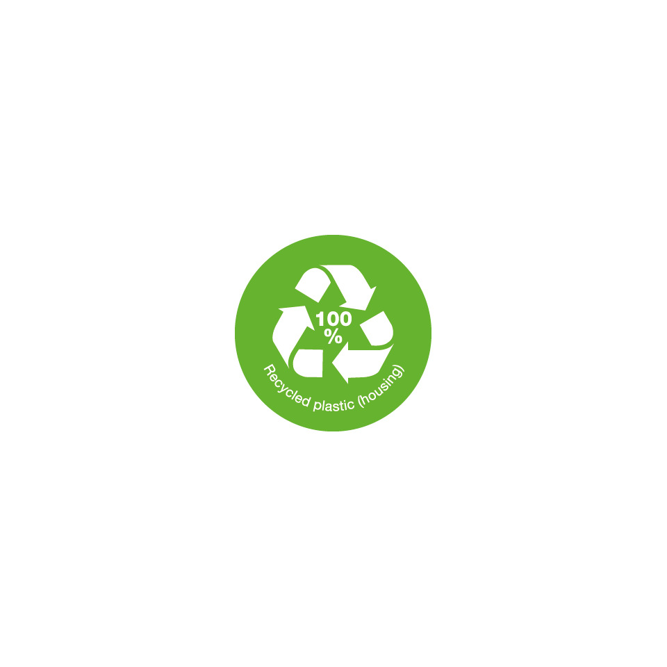 recycelter, Kunststoff, Gehäuse, grün, 100 Prozent