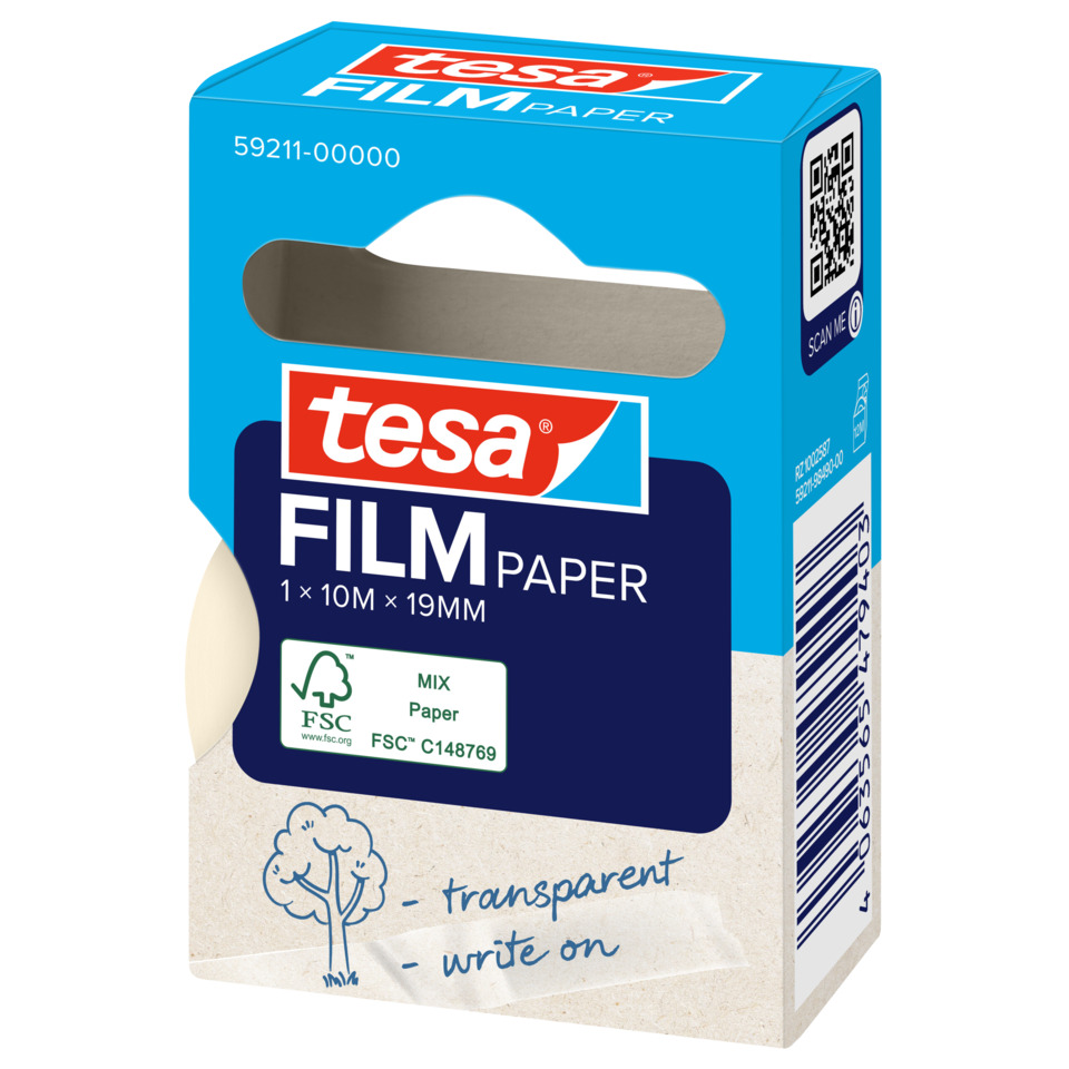 Filmpapier, Tesafilm, Transparentpapier, Schreibpapier, Papierbox