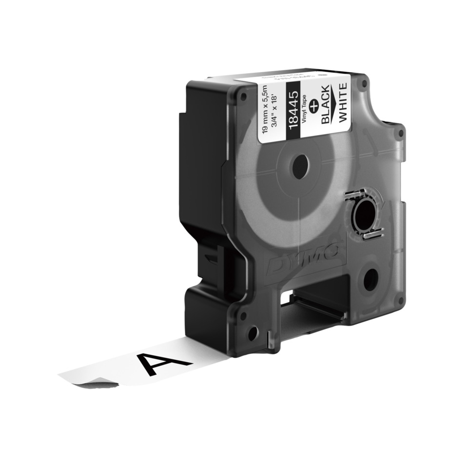 Etikettenspender, Tape, Abroller, Schwarz/Weiß, Einzugsmaterial, Etikettenkassette, Bandkassette, Beschriftungseinheit, Schwarz/Weiß, Vinyletikettenband