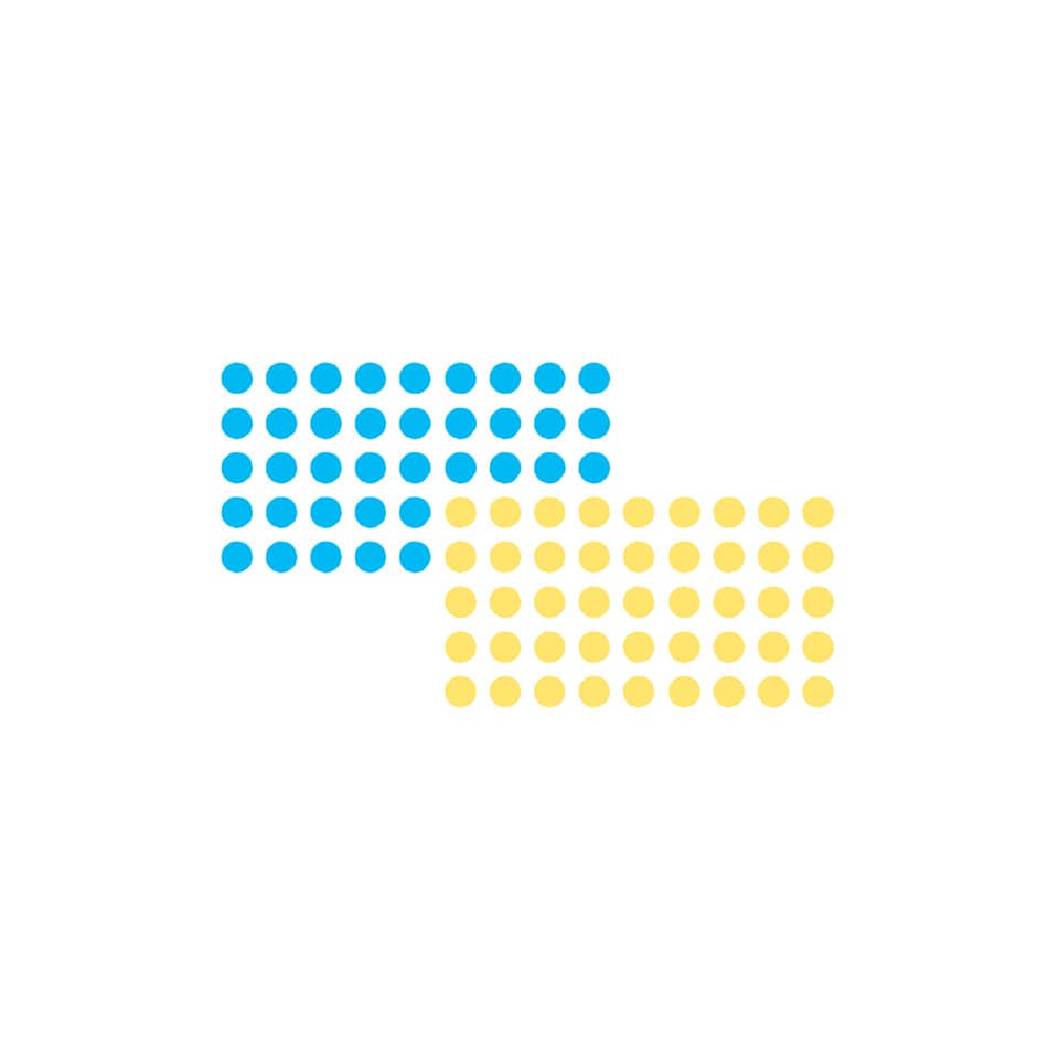 dots pattern, blau gelb, farbblöcke, punktgitter, abstrakte design