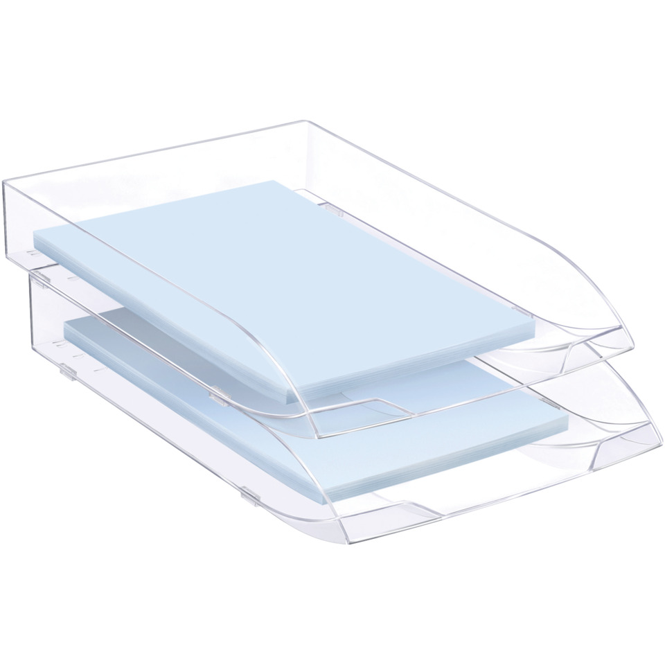 Schreibtisch-Organizer, Aktenablage, Stapelbox, Dokumentenbox, Transparent