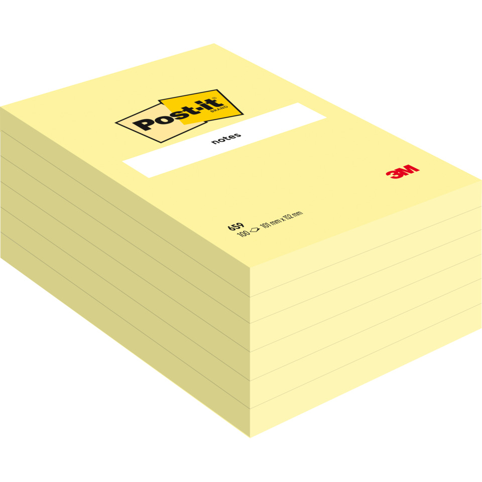 Haftnotizblock, 102x152mm, 100 Blatt, gelb POST-IT 659