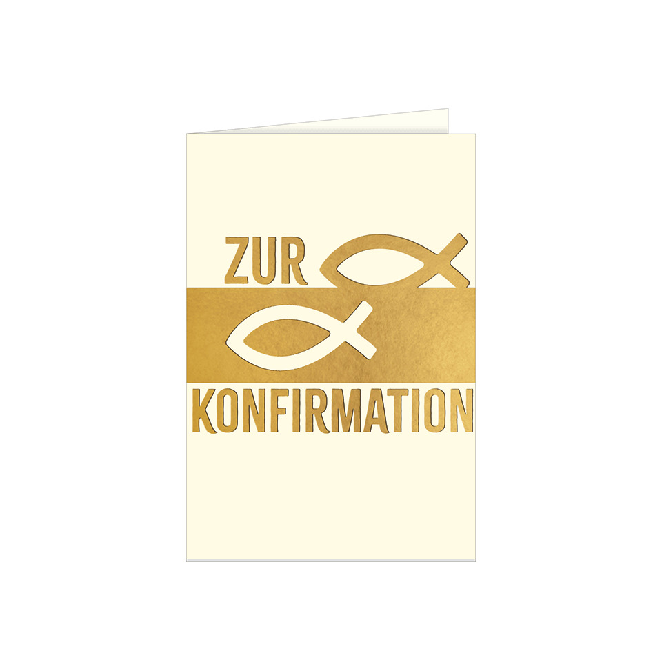 Konfirmationskarte, Karte, Religiöse Karte, Symbol Fisch, Bild/Design