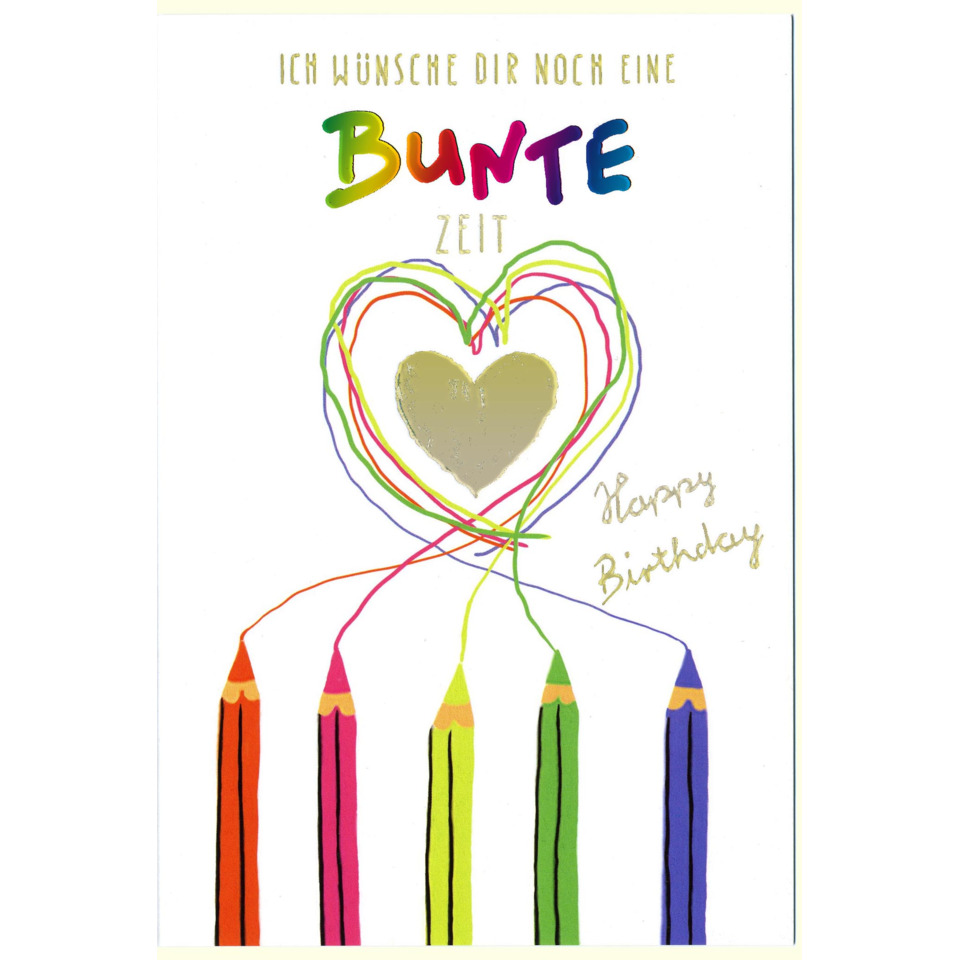 Buntstifte, Buntstifte Set, Kaufkarte, Geburtstag, Herz
