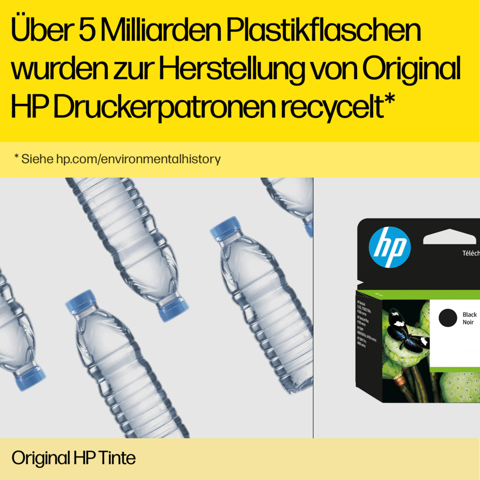Plasticflasche, Wasserflasche, Klarsichtflasche, PET-Flasche, HP-Tintenpatrone
