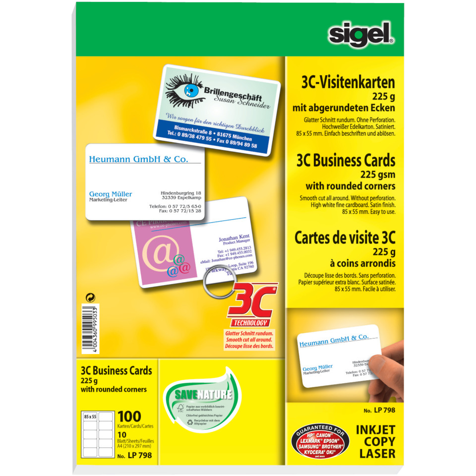 Visitenkarten, 3C-Technology, Karten, Speckgelb, Kassenzettel?