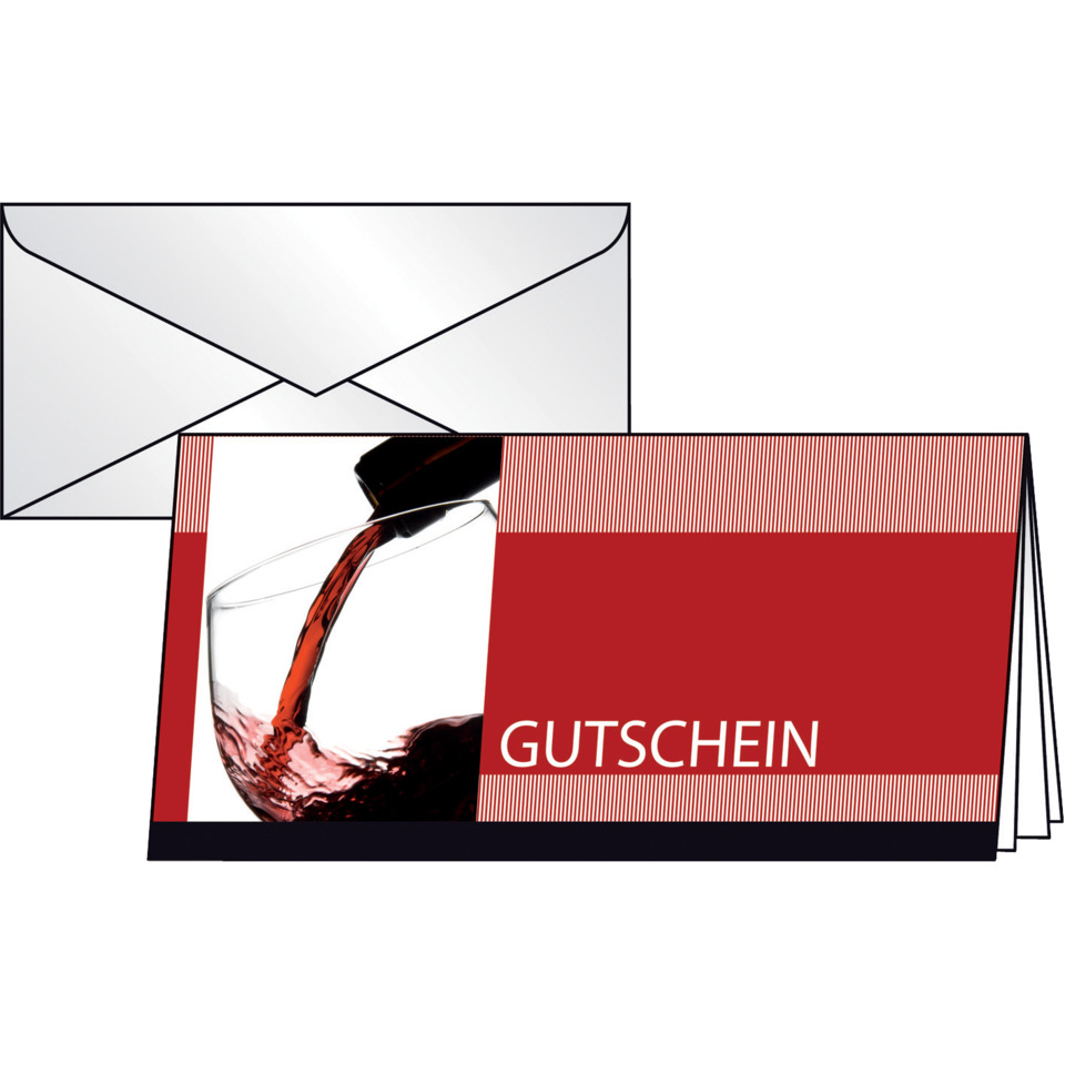 Gutschein, Wein, Rotwein, Glas, Flasche