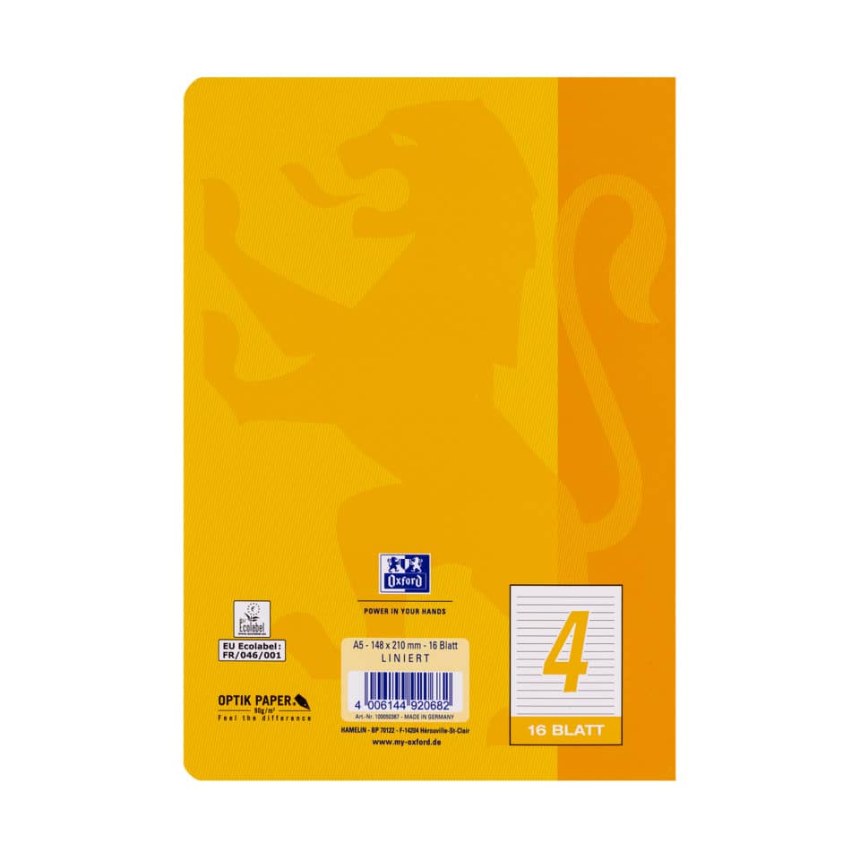 Hefte, Notizblock, Linienpapier, Kartonumschlag, A4, 16 Blatt