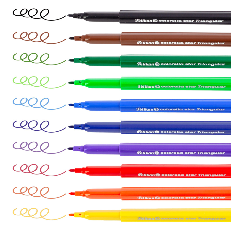 Marker, Colored pens, Triangular tip, 12 Farben, Buntstifte/Filzstifte