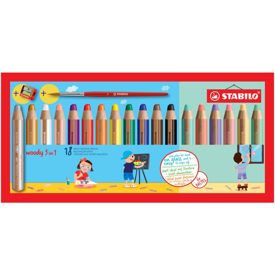 Buntstifte, Wirkstoffe, Holzstifte, Pastellfarben, 16er Set